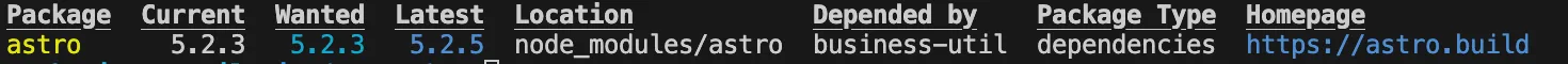 npm outdated